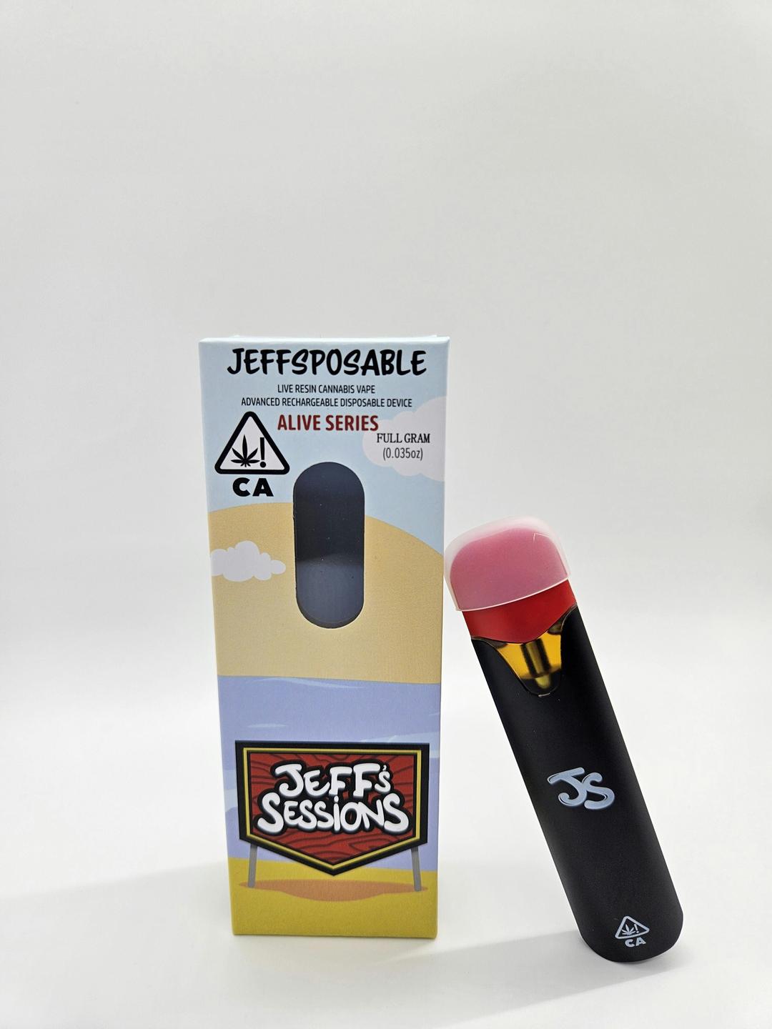 Jeff's Sessions Papaya 1g Live Resin Disposable