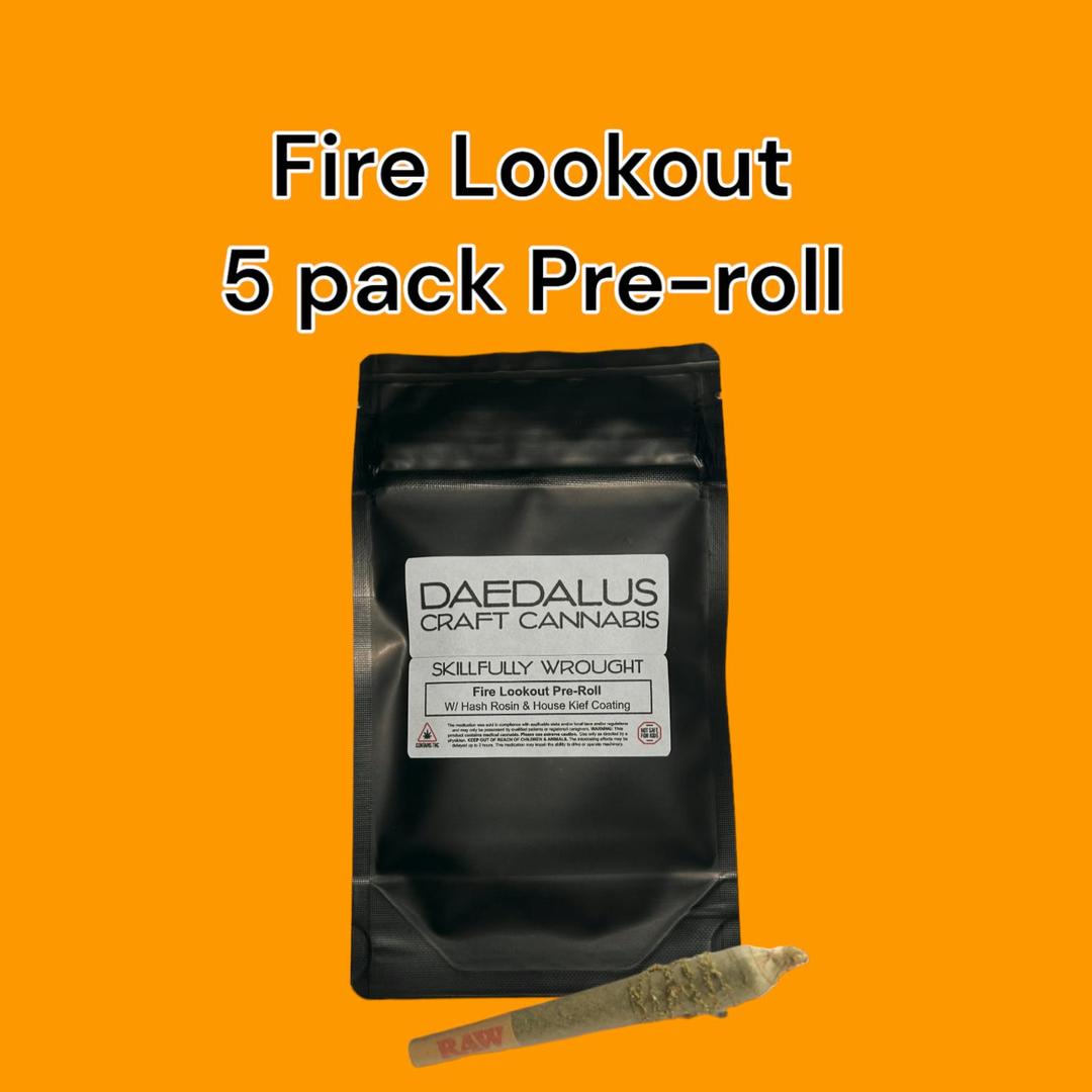 Fire Lookout Pre-Roll w/ Hash Rosin & Kief Coating - 1 1/4s - 5 pack