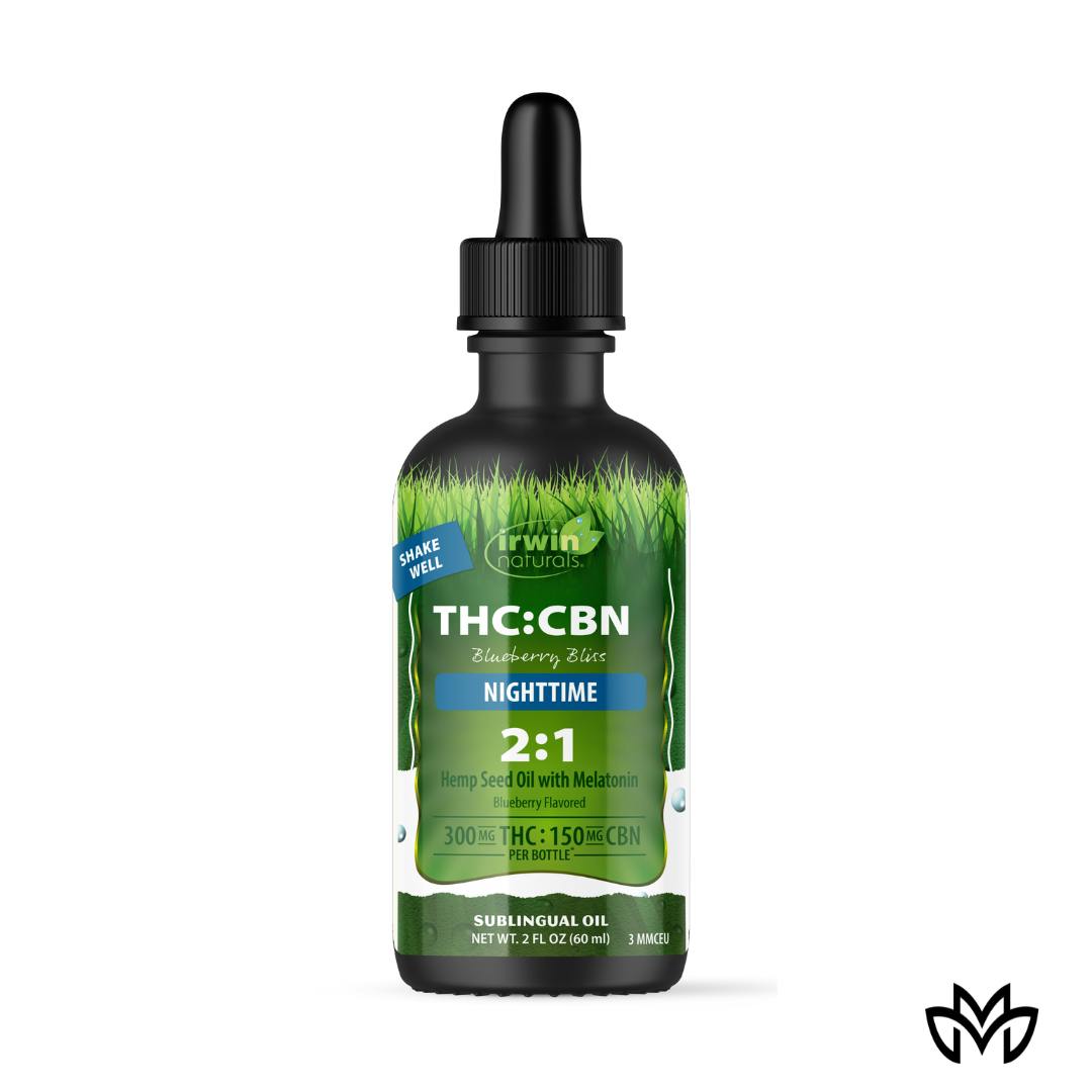 Irwin Naturals Tincture: Blueberry Bliss Nighttime 300:150 THC:CBN (300mg)