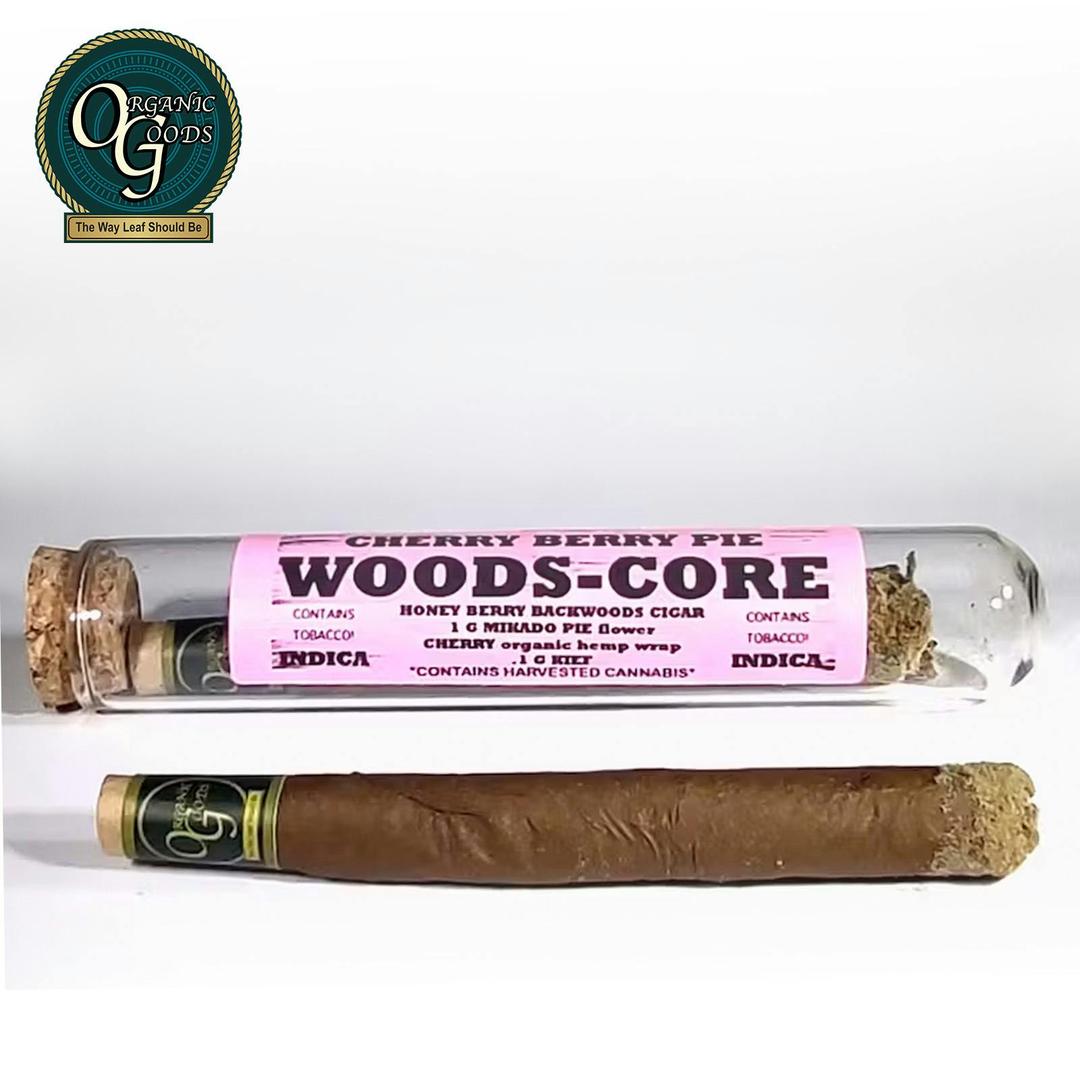 Organic Goods Woods-Core Blunt W/ Kief Cherry Berry Pie 1.1 G