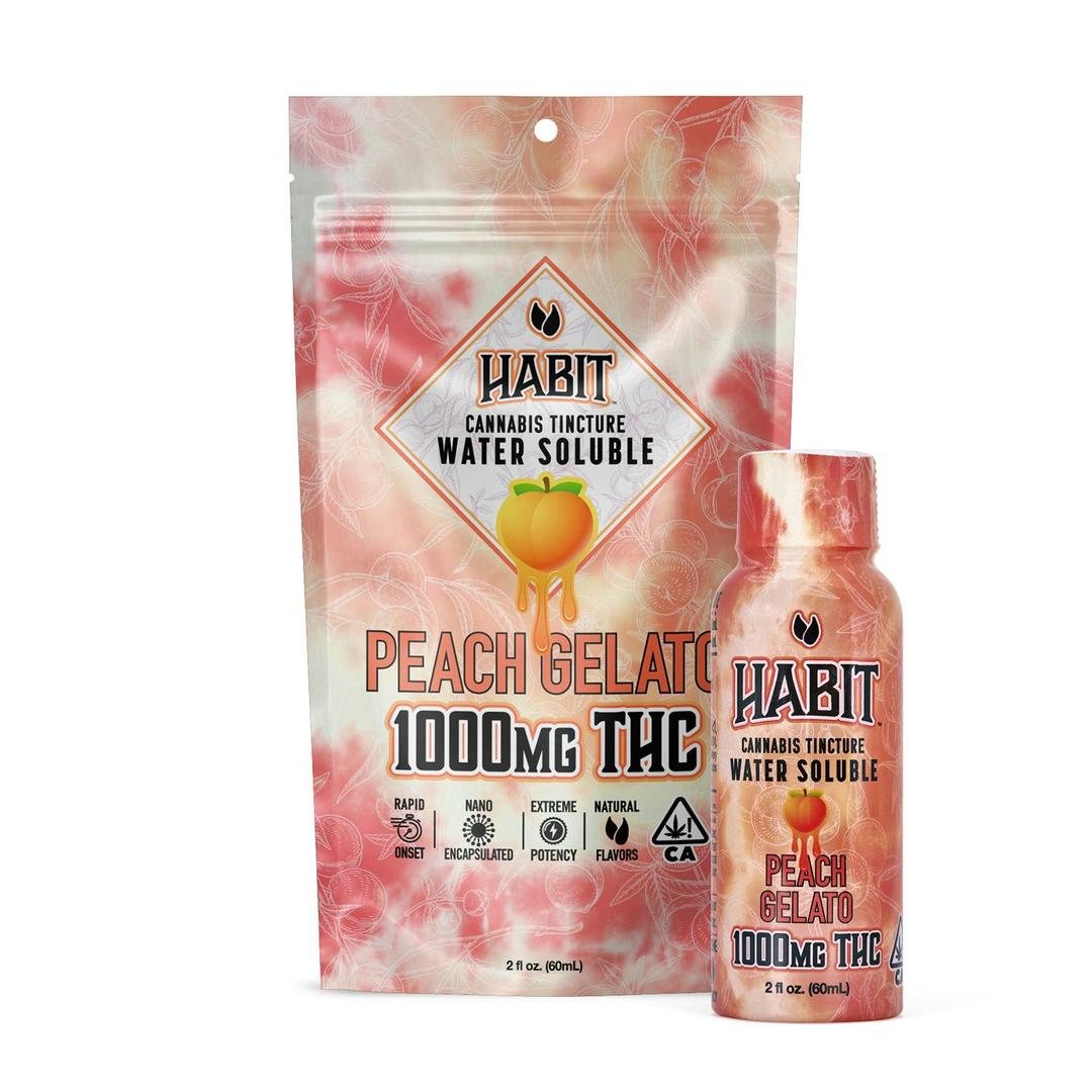2oz Peach Gelato Water Soluble Pourable Tincture 1000mg