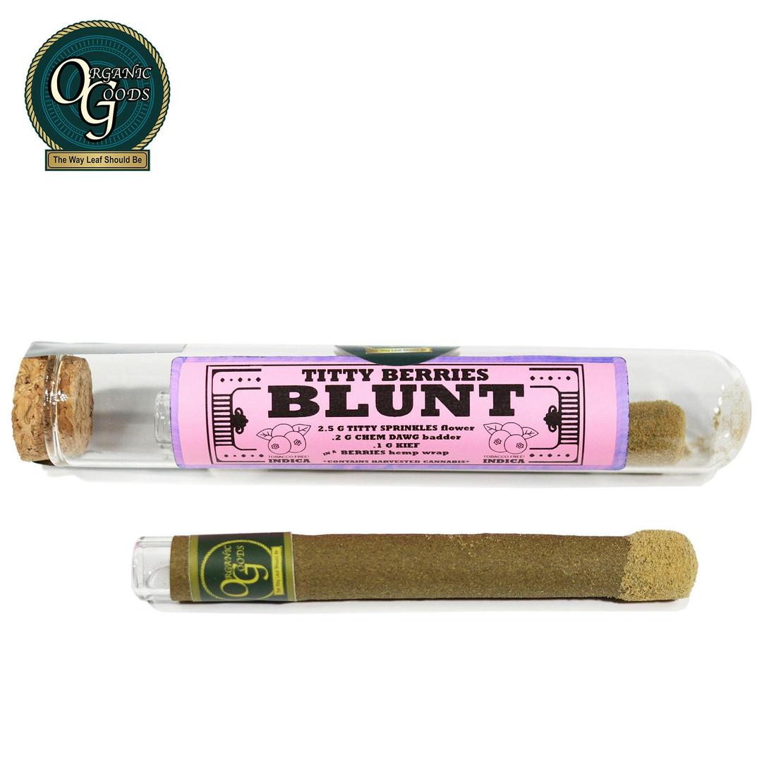Organic Goods TF Blunt Dipped in Badder & Kief Titty Berries 2.8 G