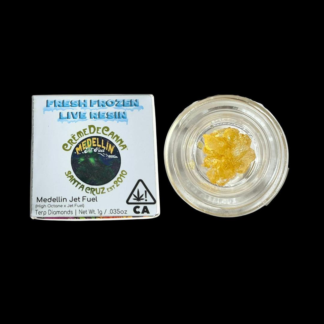 Medellin Jet Fuel Fresh Frozen Live Resin Terp Diamonds 1g