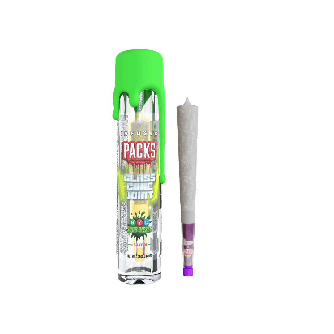 NYC SOUR DIESEL | Packs Glones - Infused Glass Cone Joint | 1.5G