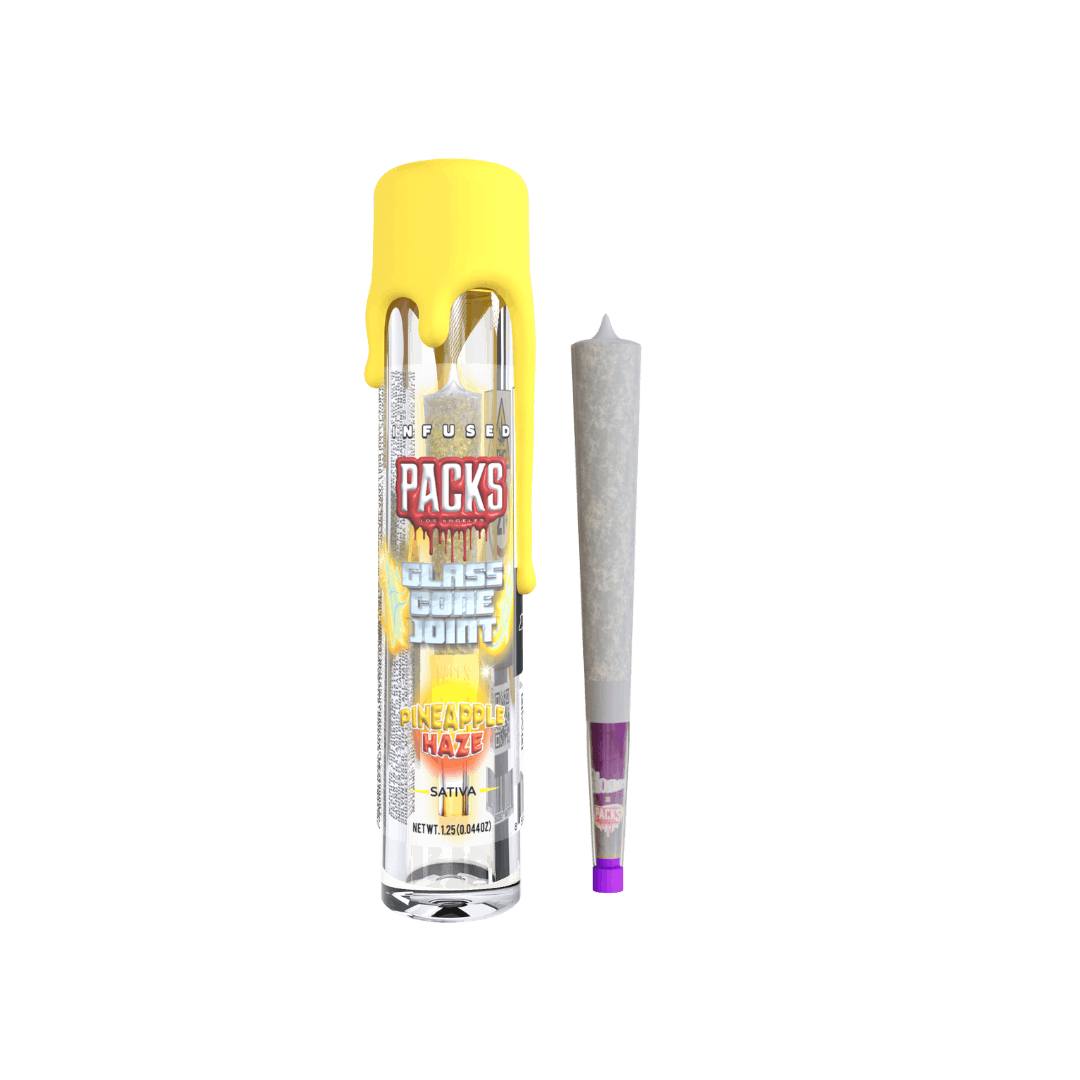 PINEAPPLE HAZE | Packs Glones - Infused Glass Cone Joint | 1.5G