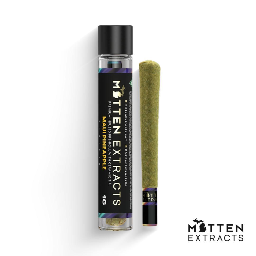 Mitten Extracts 1G Infused Preroll - Maui Pineapple (Sativa)