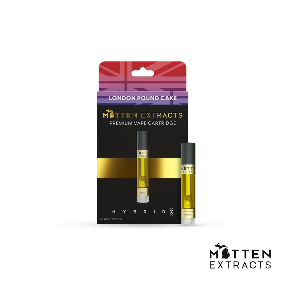Mitten Extracts - London Pound Cake 1g Vape Cartridge (Hybrid)