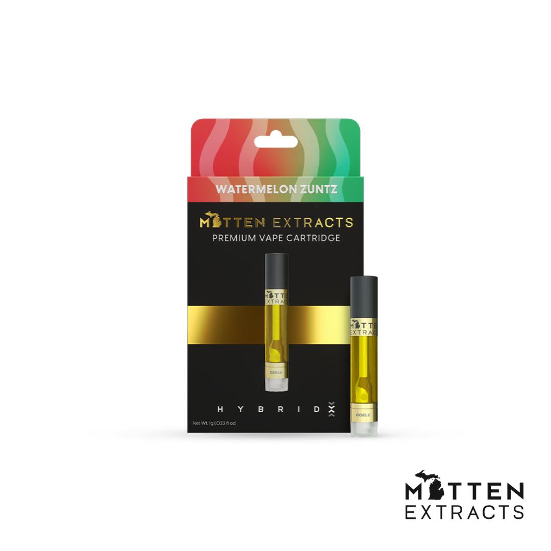 Mitten Extracts - Watermelon Zuntz 1g Vape Cartridge (Hybrid)