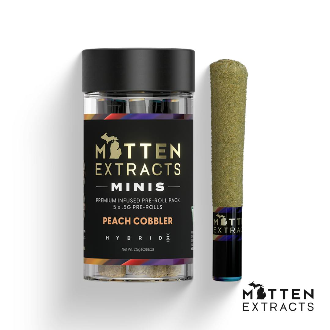 Mittens Extracts Minis | Infused Pre-Rolls 2.5g | 5pk - Peach Cobbler