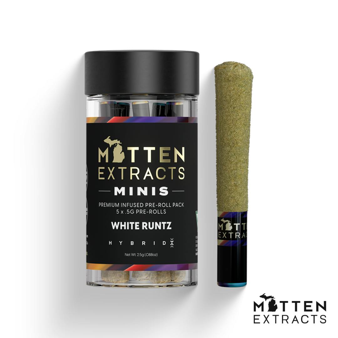 Mittens Extracts Minis | Infused Pre-Rolls 2.5g | 5pk - White Runtz