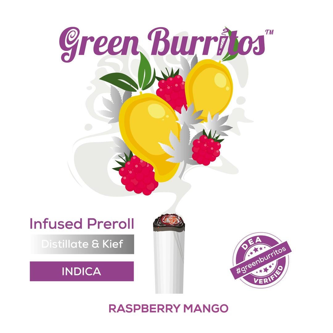 Green Burrito | Infused Pre-Roll 0.6g | Raspberry Mango
