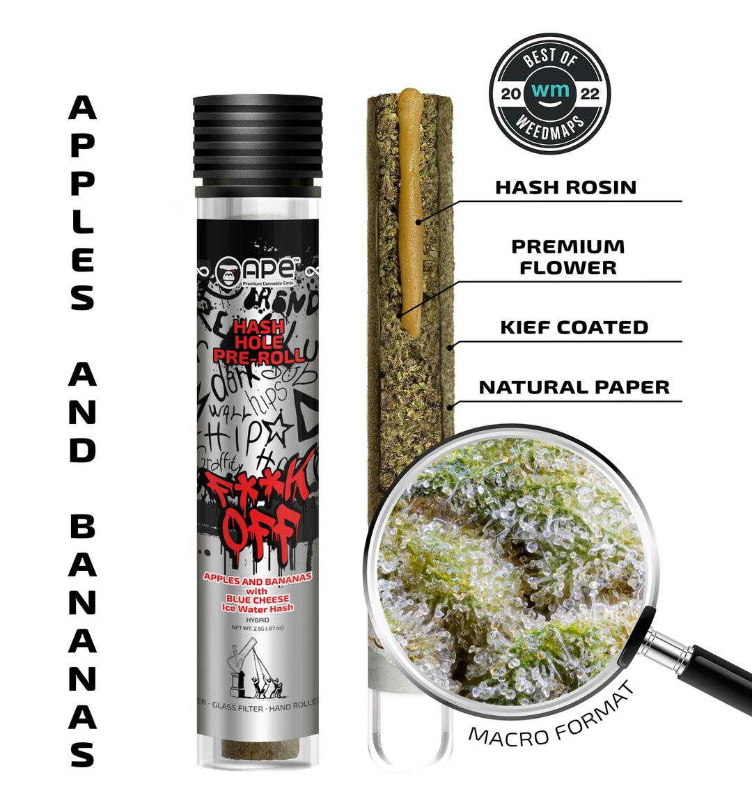 Apples and Bananas & Blue Cheese — Hash Hole Pre-Roll (2.5g)