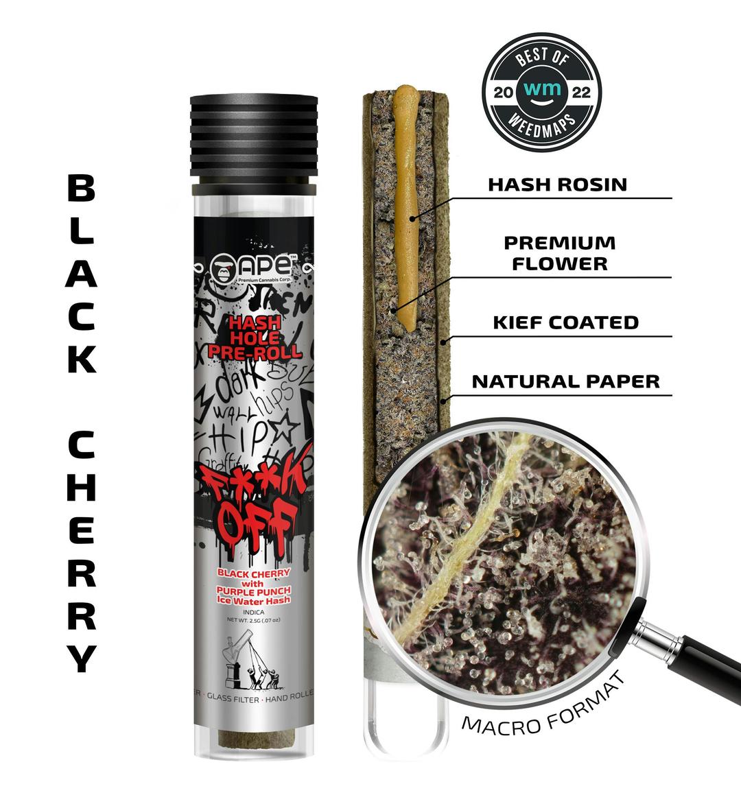 Black Cherry & Purple Punch — Hash Hole Pre-Roll (2.5g)