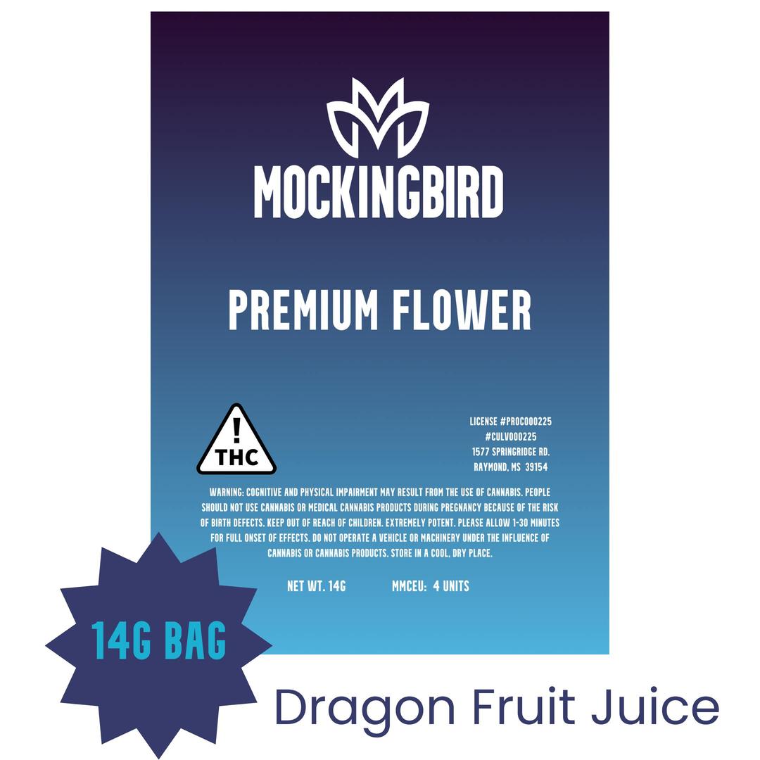 Mockingbird Premium Flower: Dragon Fruit Juice 14g bag
