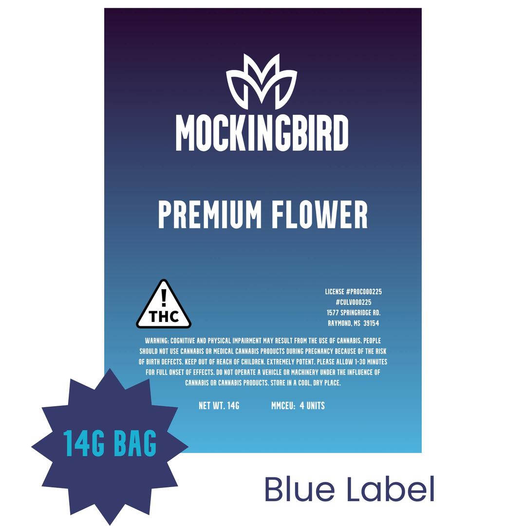 Mockingbird Premium Flower: Blue Label 14g bag