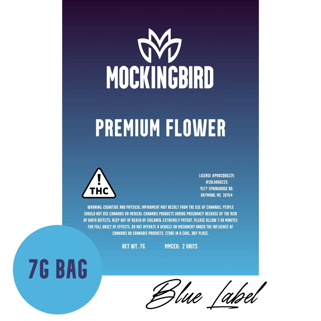 Mockingbird Premium Flower: Blue Label 7g bag