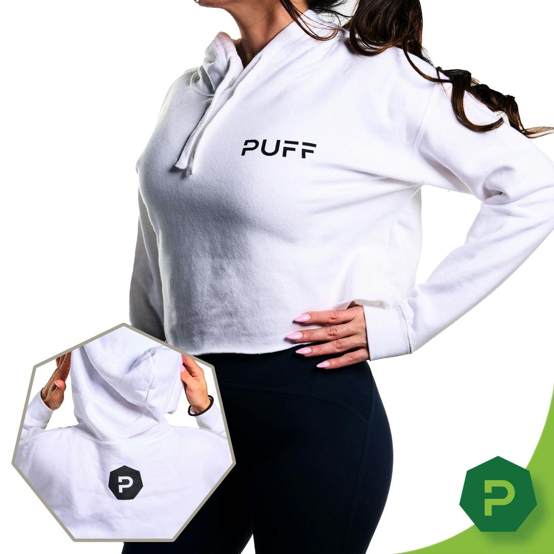 PUFF Cropped Hoodie White