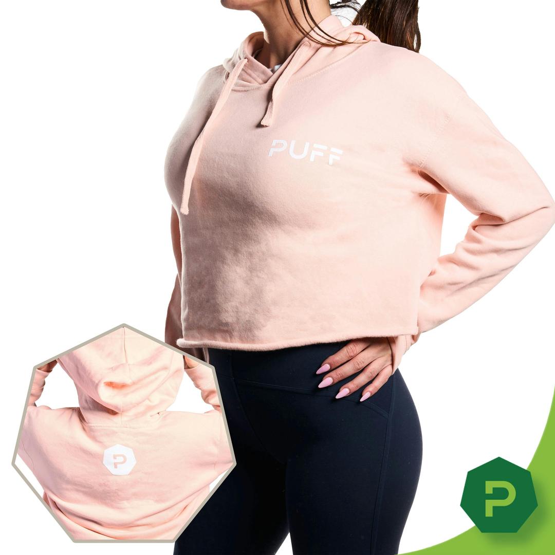 PUFF Cropped Hoodie Pink