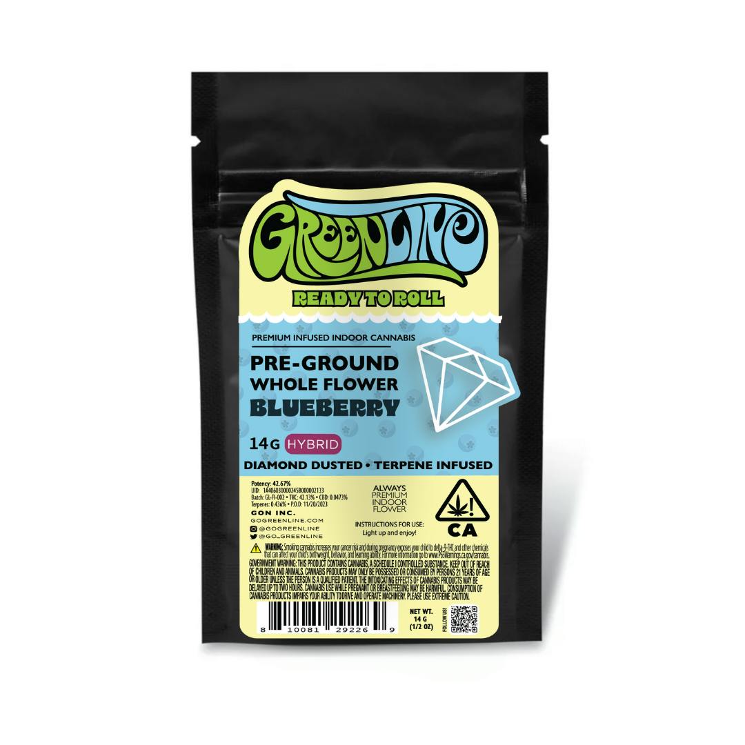 Blueberry | Pre-Ground Indoor Infused Flower | 14g | Bag