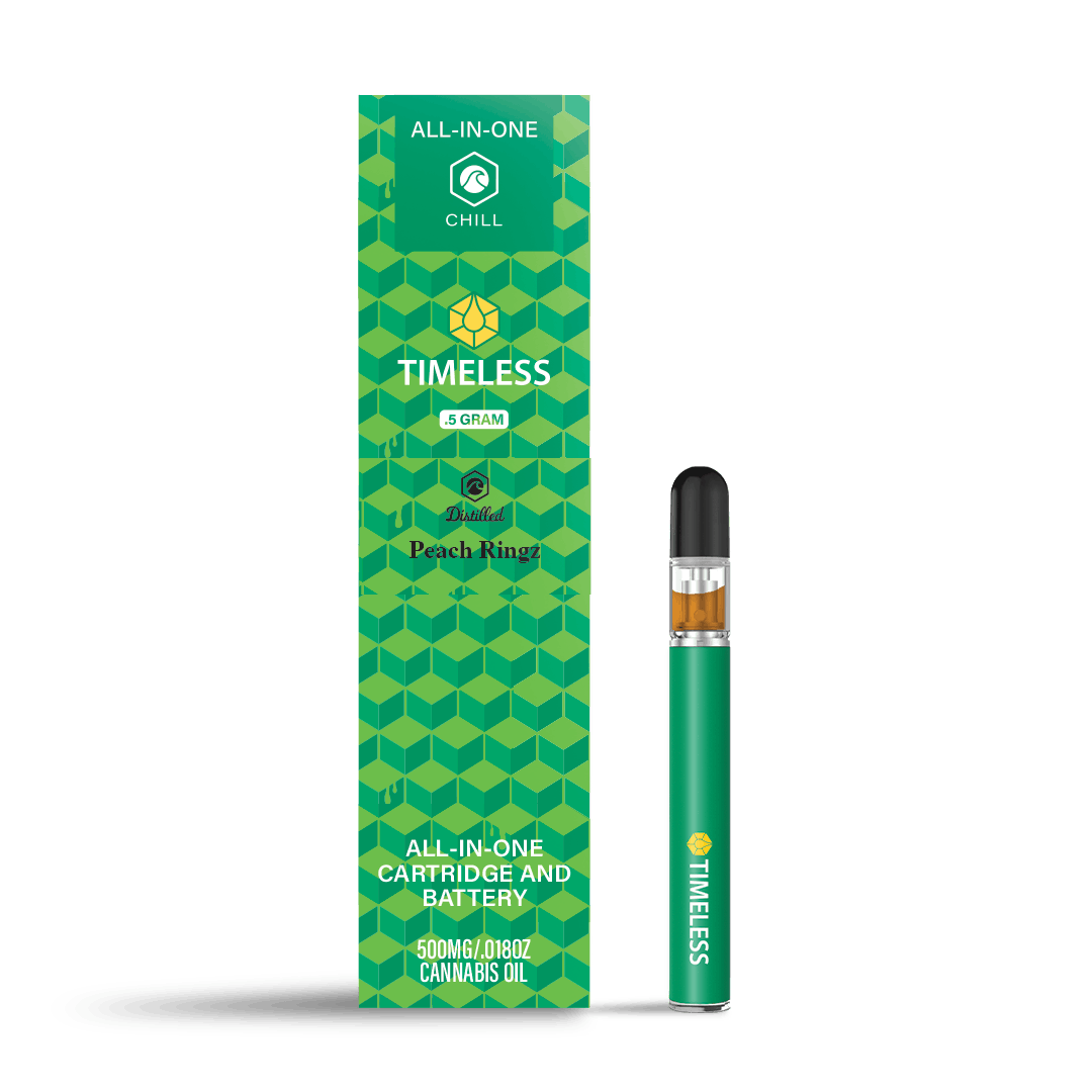 Timeless Peach Ringz 500mg All-In-One Vape Cartridge (Chill)