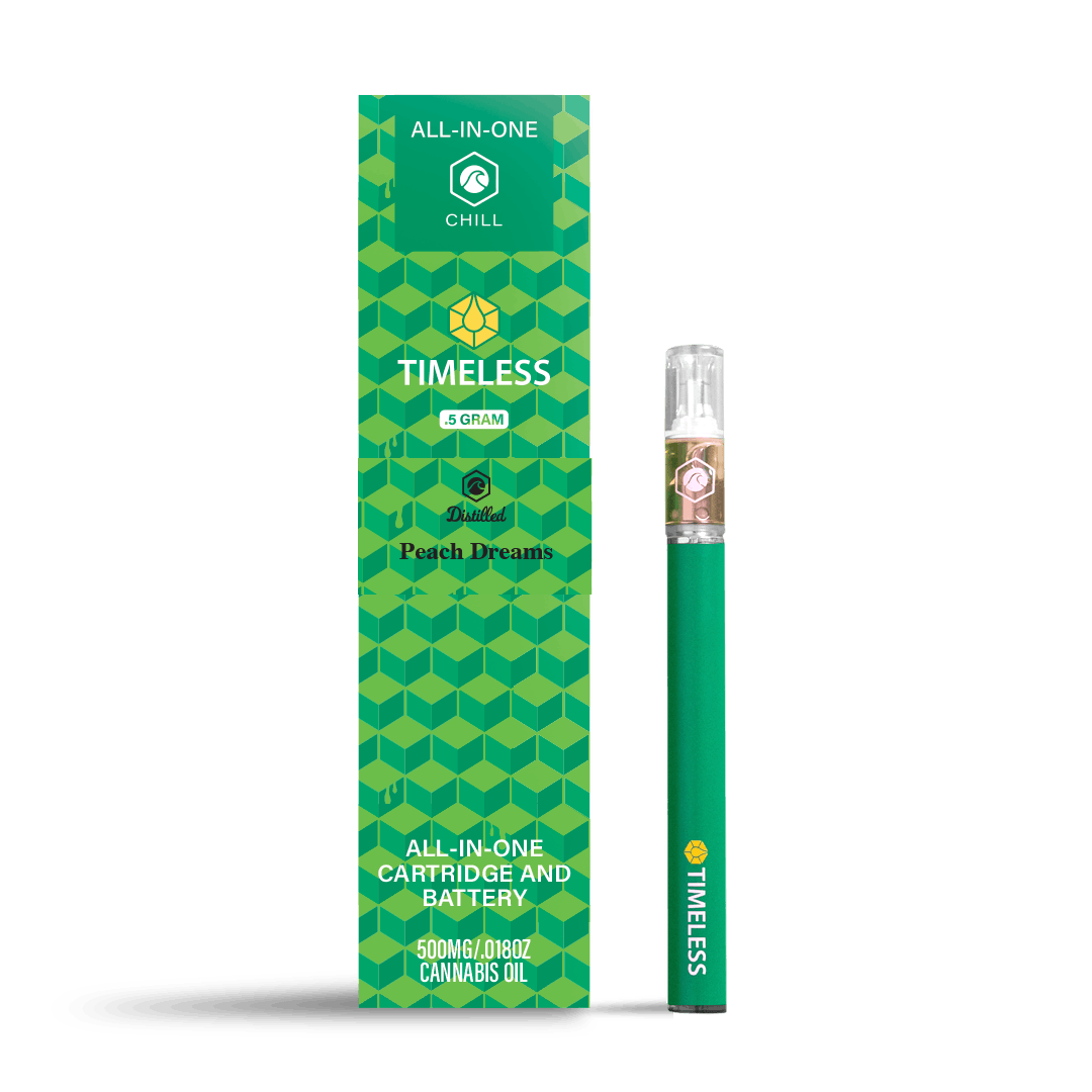 Timeless Peach Dreams 500mg Vape Cartridge All-In-One (Chill)