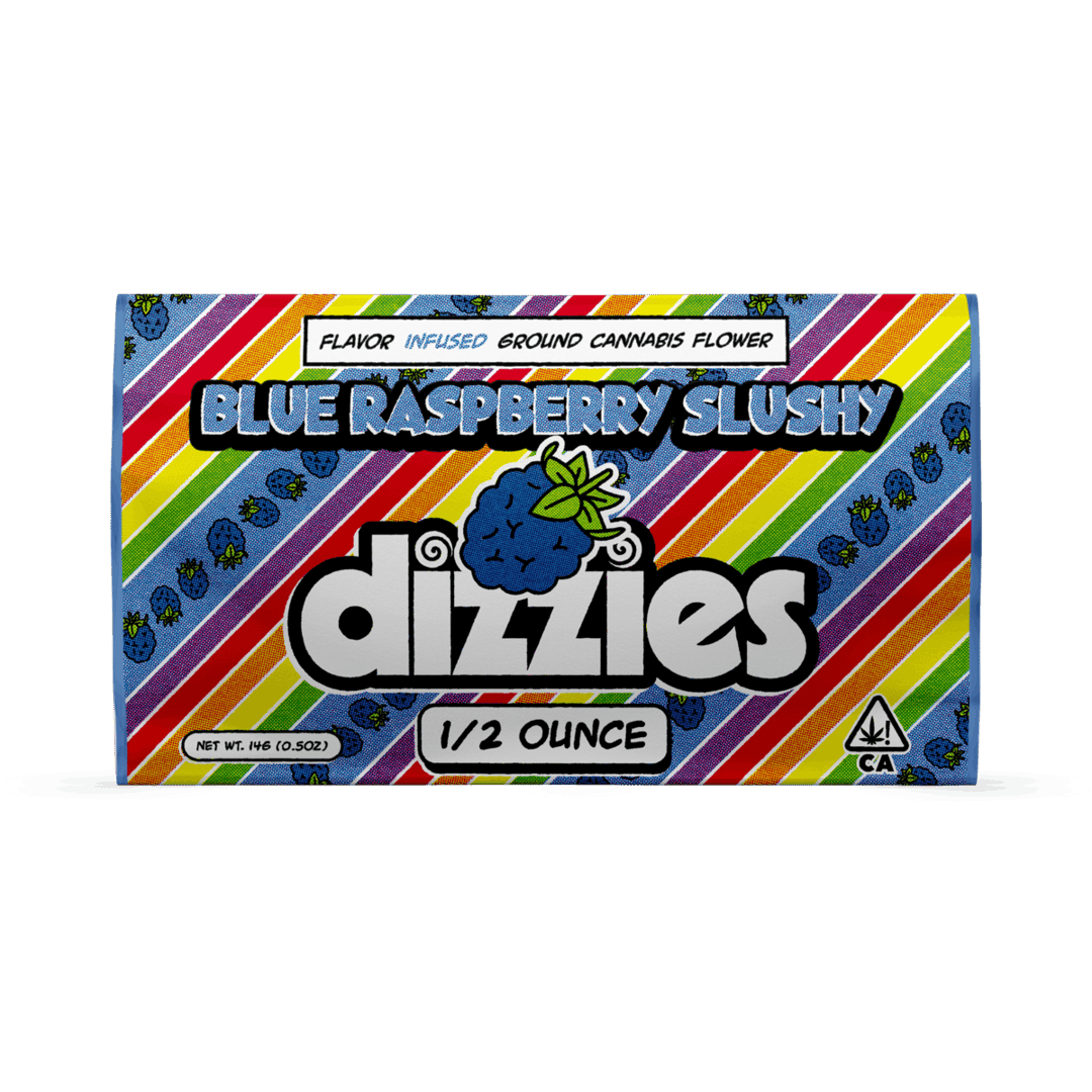 Dizzies Infused Ground Flower Blue Raspberry Slushy 14g