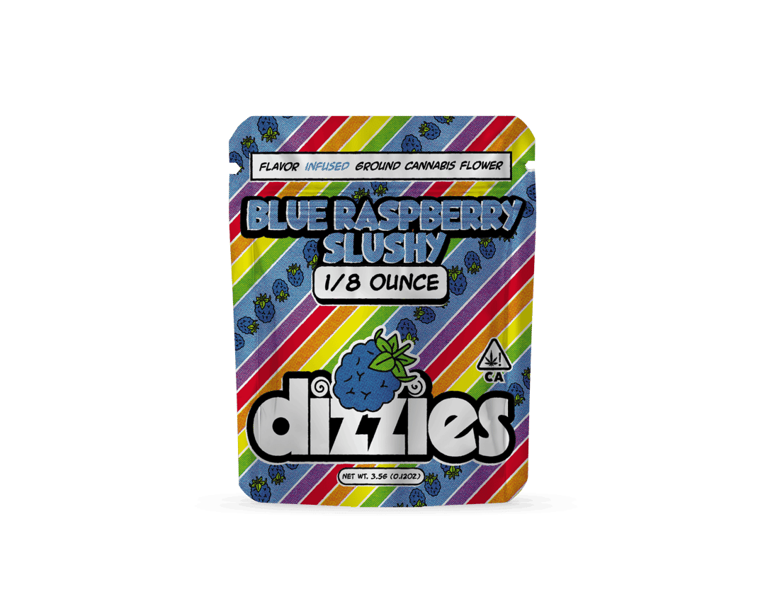 Dizzies Infused Ground Flower Blue Raspberry Slushy 3.5g
