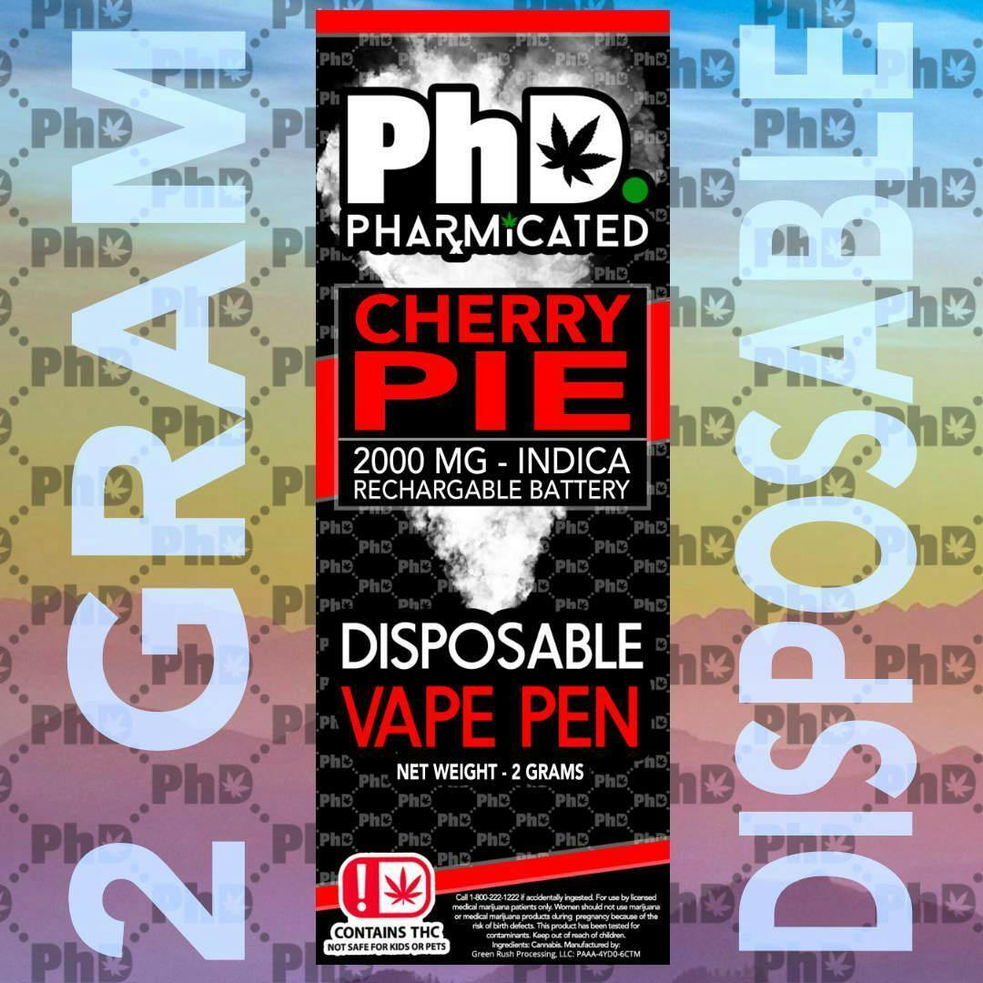 PhD Disposable D9 Vape Cart-2000 mg - Cherry Pie (I)