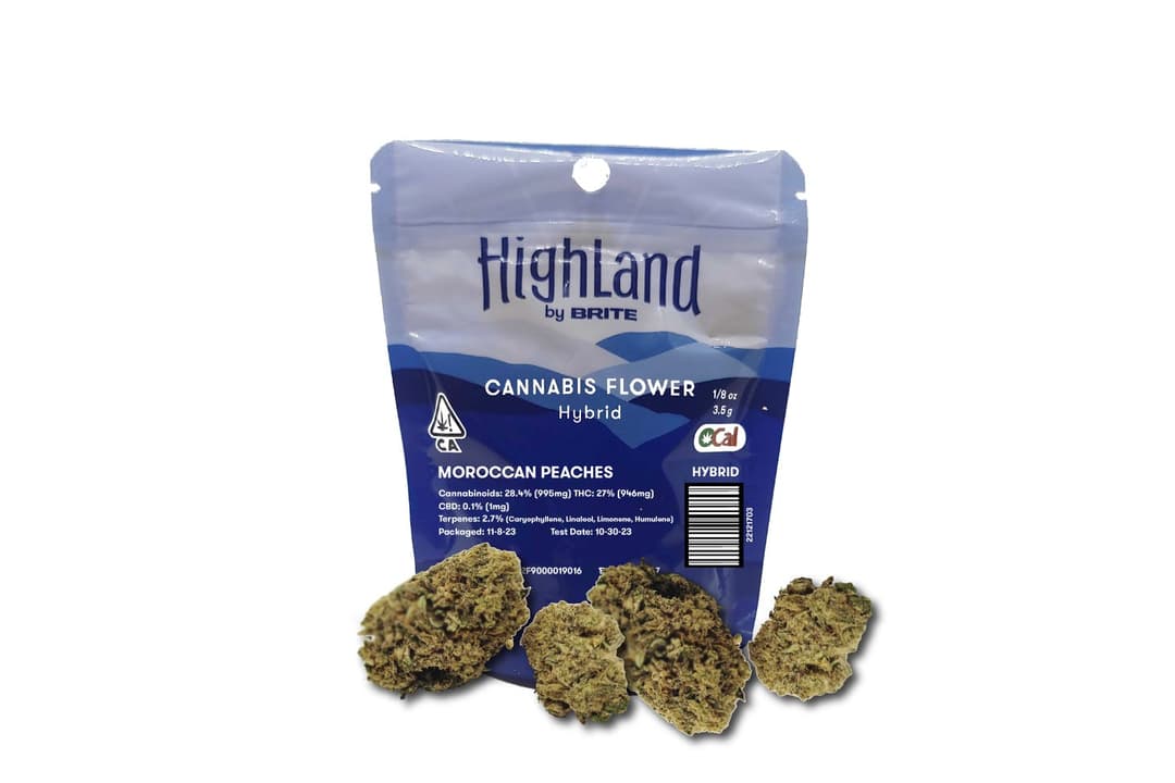 Highland - |OCAL FLOWER| Eighth (3.5g) Mylar Bag - H - Moroccan Peaches