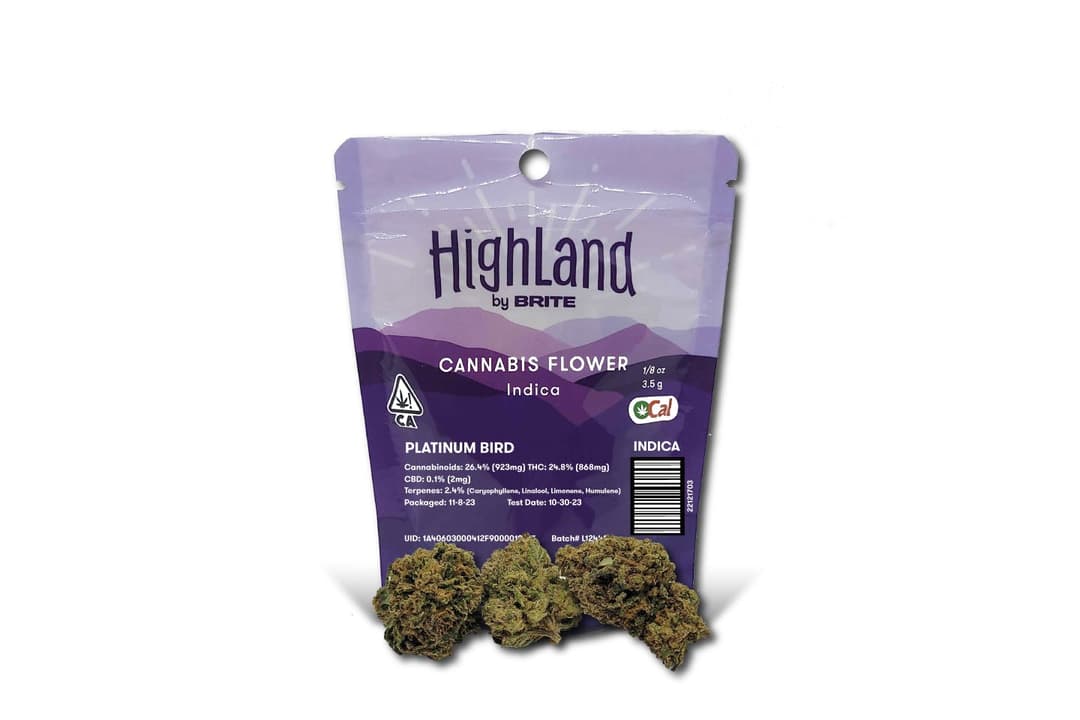 Highland - |OCAL FLOWER| Eighth (3.5g) Mylar Bag - I - Platinum Bird