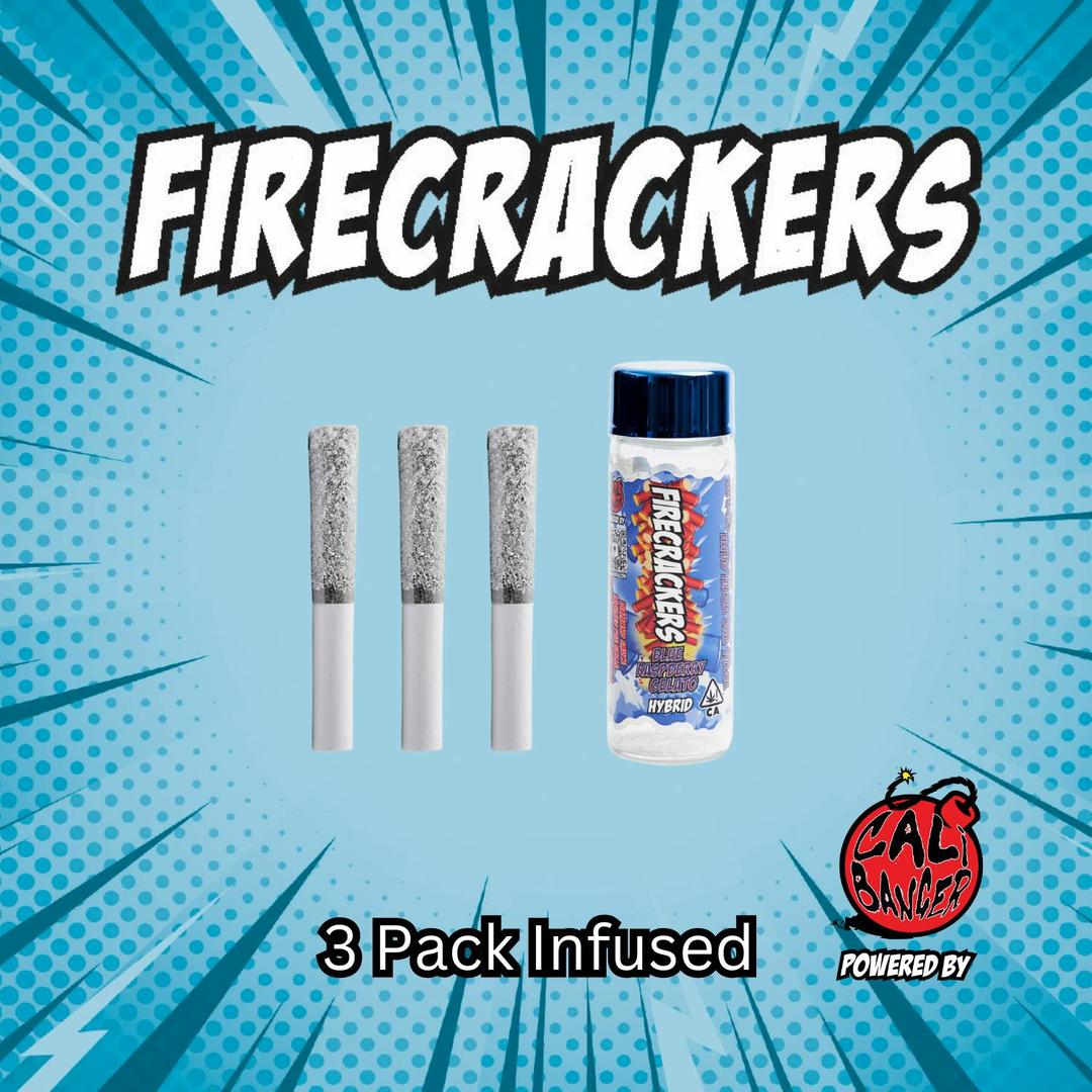 Firecracker by Cali Banger Pre Roll BLUE RASPBERRY GELATO 3 x 0.6 - 1.8 Gr