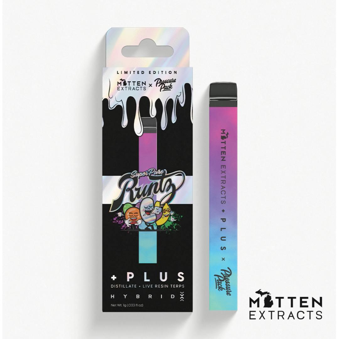 Mitten + Plus x Pressure Pack Disposable - Super Pure Runtz 1g (Hybrid)