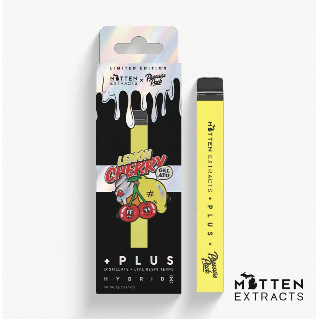 Mitten + Plus x Pressure Pack Disposable - Lemon Cherry Gelato 1g (Hybrid)