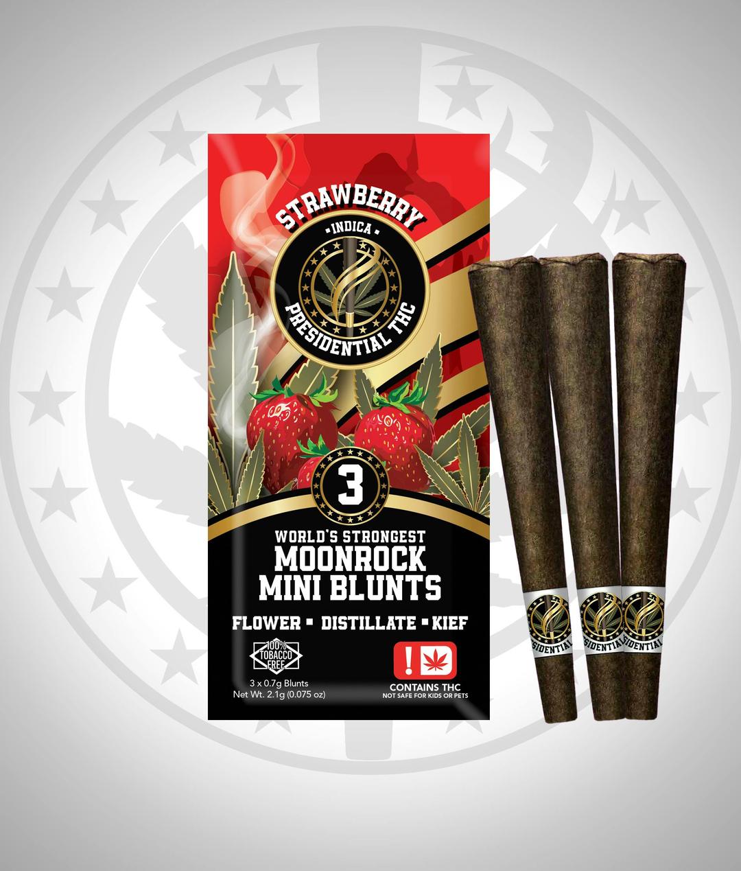 Presidential Pee-Wee Moon Rock Mini Blunts - Strawberry (2.1g)