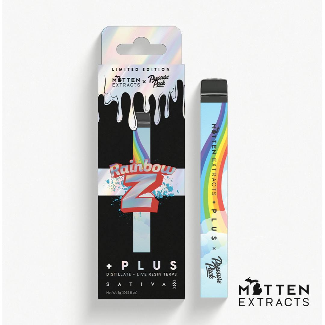 Mitten + Plus x Pressure Pack Disposable - Rainbow Z 1g (Sativa)