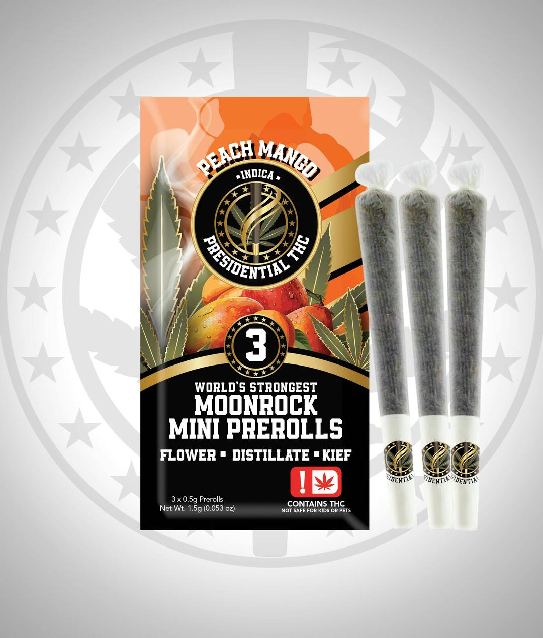 Presidential Pee-Wee Moon Rock Mini Prerolls - Peach Mango (1.5g)