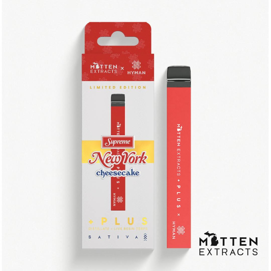Mitten + Plus x HYMAN Disposable - New York Supreme Cheesecake 1g (Sativa)