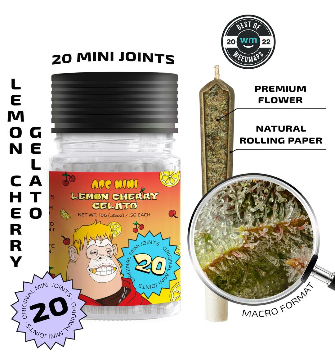 Lemon Cherry Gelato — 20 original mini joints (10g | 0.5g each)