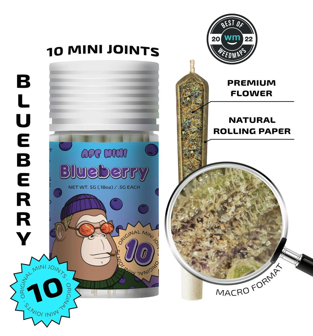 Blueberry — 10 original mini joints (5g | 0.5g each)