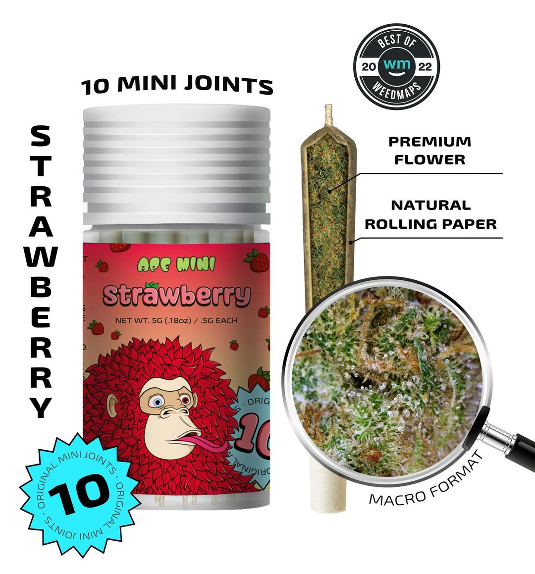 Strawberry — 10 original mini joints (5g | 0.5g each)