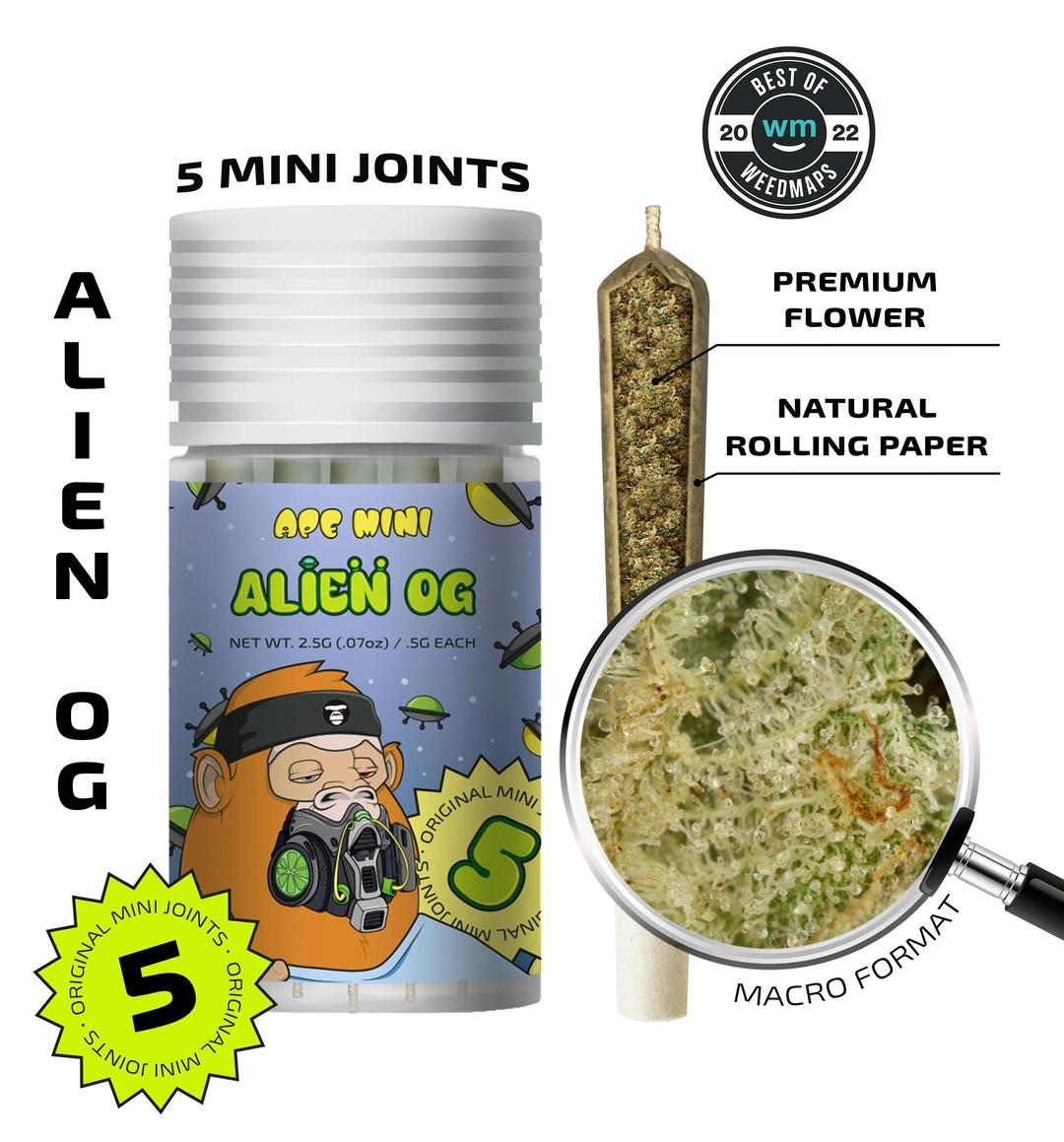 ALIEN OG — 5 original mini joints (2.5g | 0.5g each)