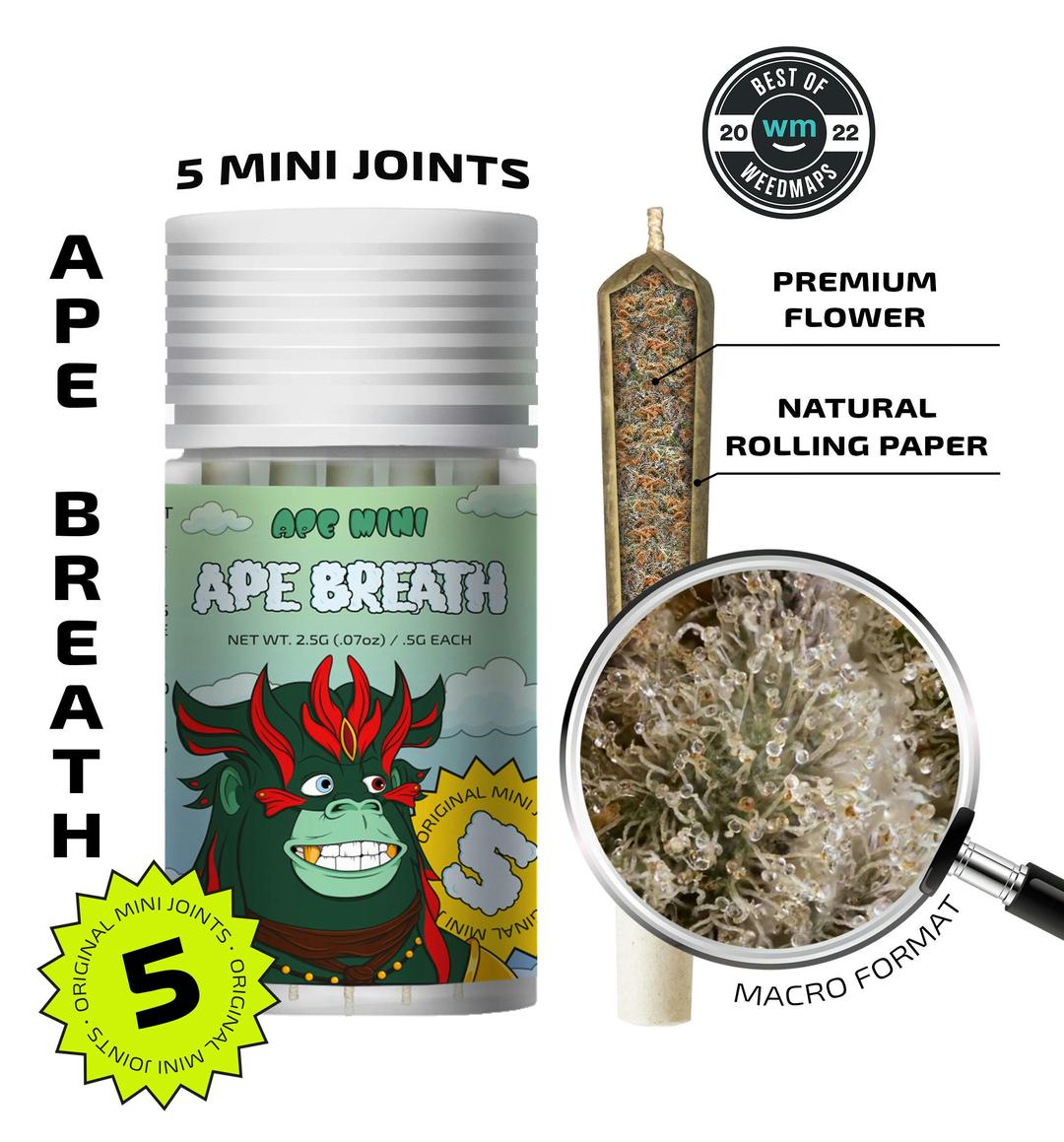 APE BREATH — 5 original mini joints (2.5g | 0.5g each)