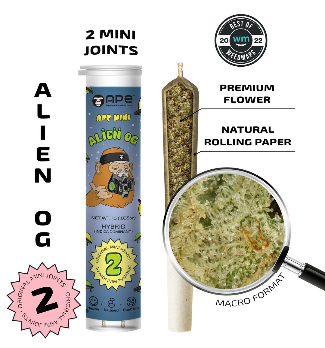 ALIEN OG — 2 original mini joints (1g | 0.5g each)