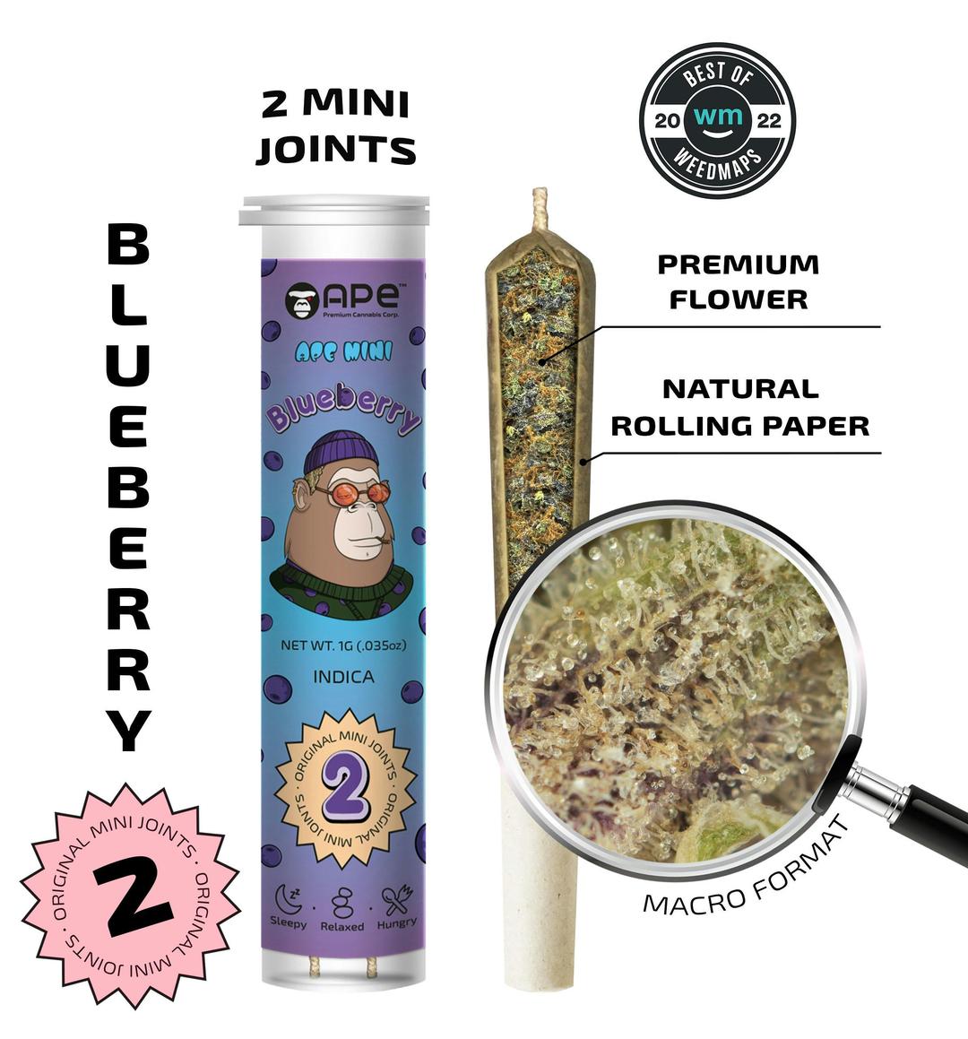 Blueberry — 2 original mini joints (1g | 0.5g each)