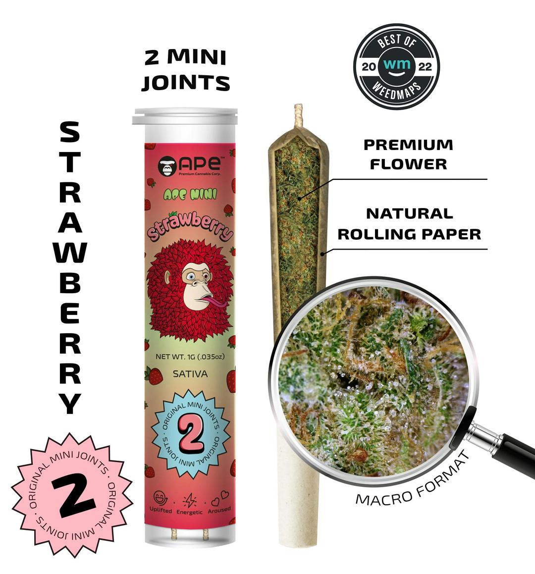 Strawberry — 2 original mini joints (1g | 0.5g each)