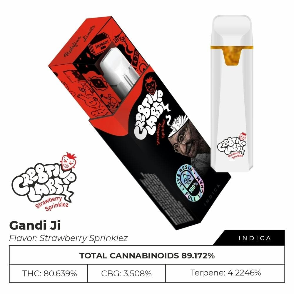 Strawberry Sprinklez (Indica) - 100% Whole Plant Live Resin 1Gr Disposable