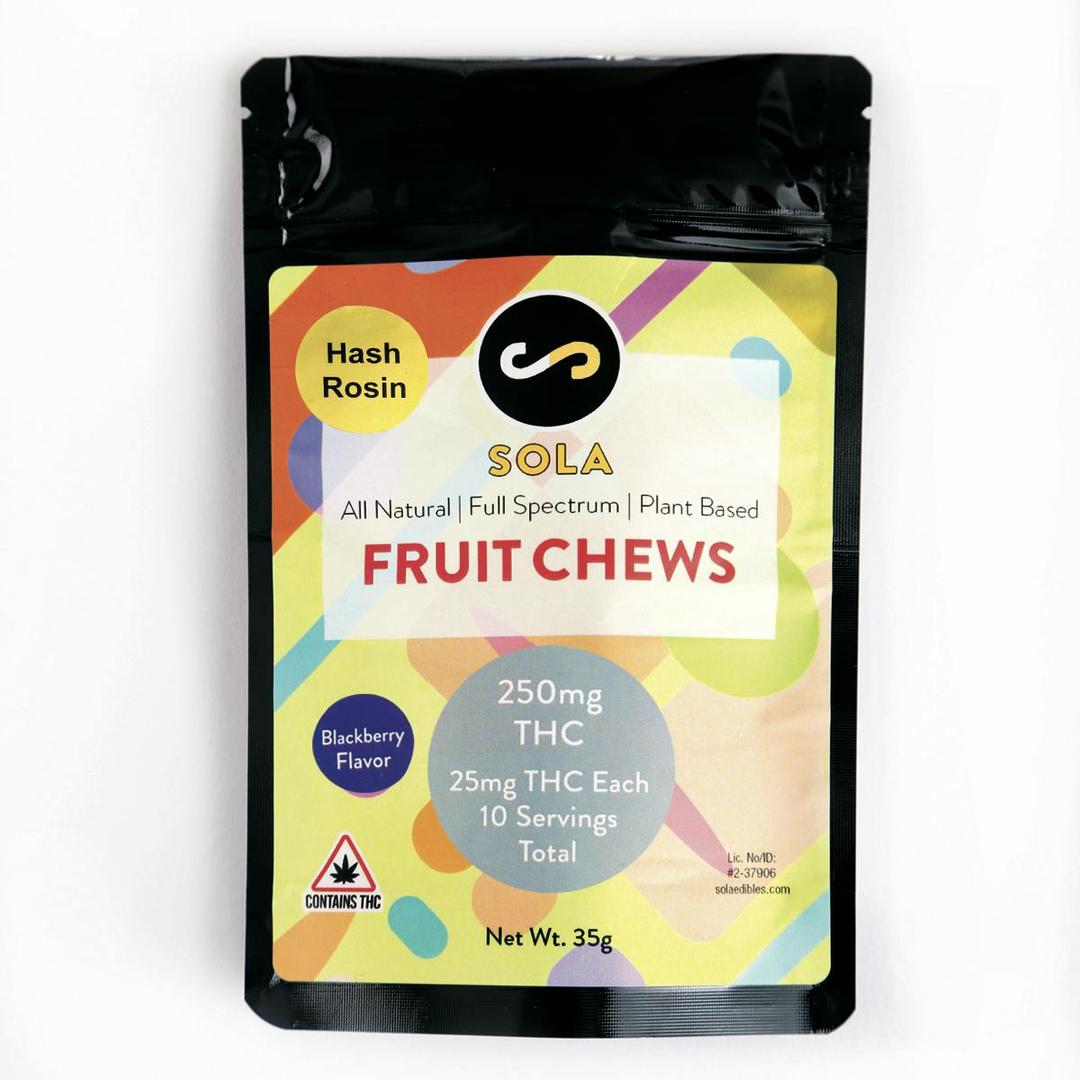 250mg Hash Rosin Fruit Chew - Blackberry Flavor