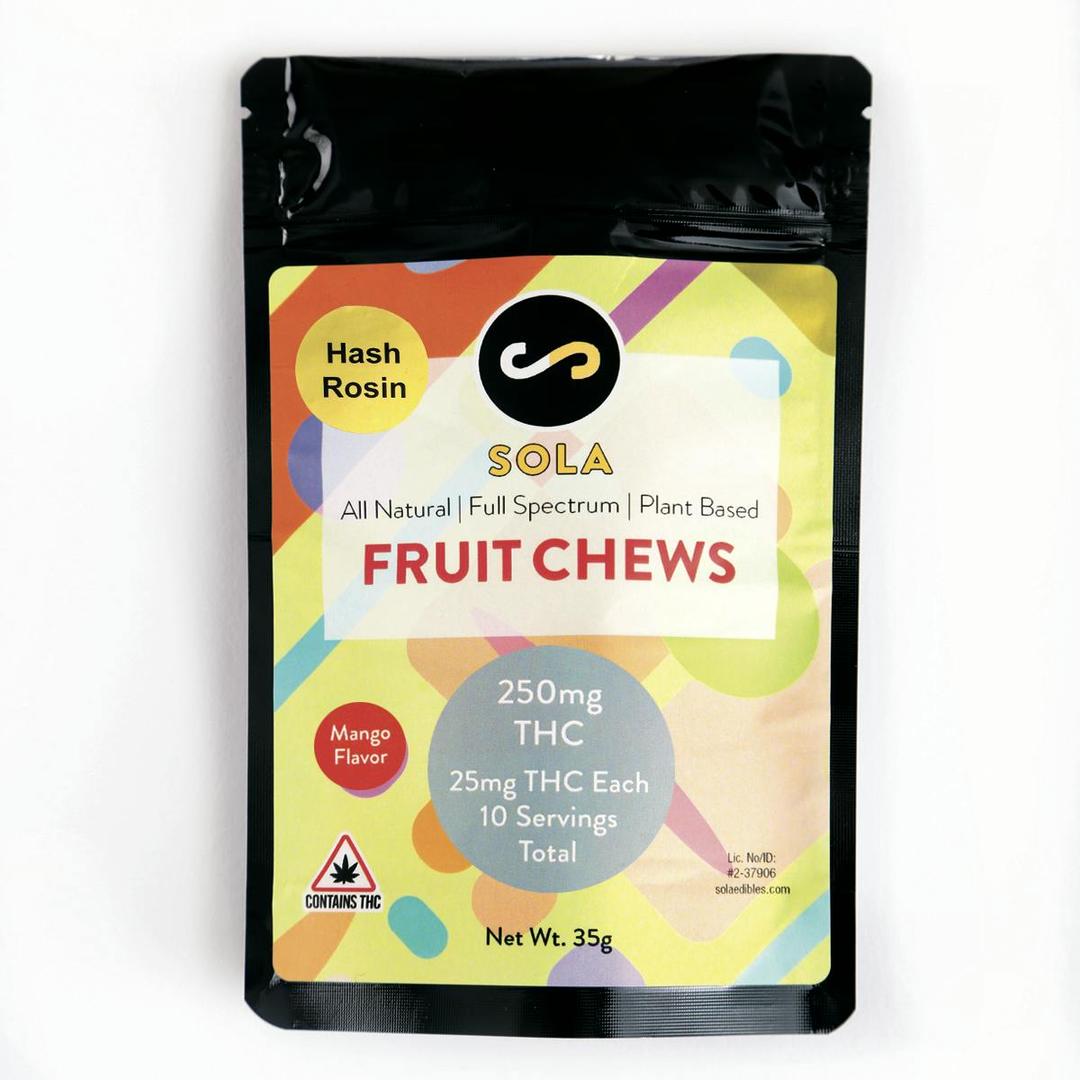 250mg Hash Rosin Fruit Chews - Mango Flavor