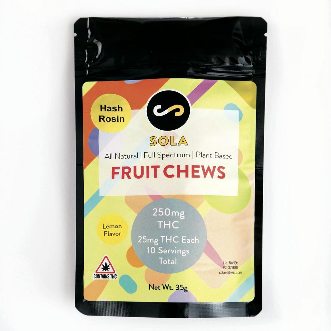 250mg Hash Rosin Fruit Chews - Lemon Flavor