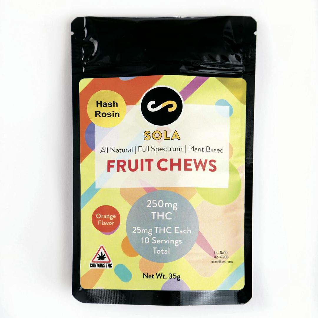 250mg Hash Rosin Fruit Chews - Orange Flavor